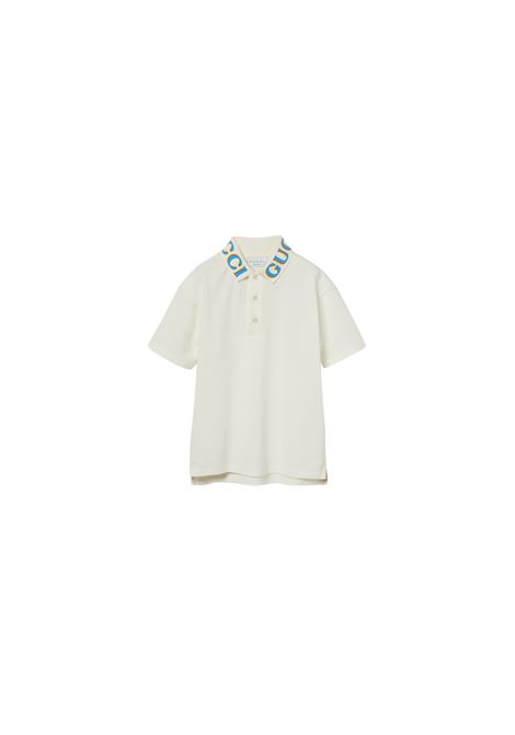 Polo Avorio Con Stampa Gucci GUCCI KIDS | 591426-XJGXX9275